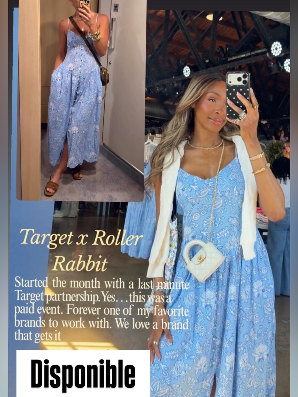 Roller Rabbit Blue Floral Maxi Dress size m / size large